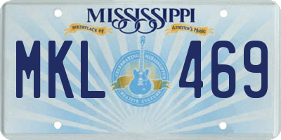 MS license plate MKL469
