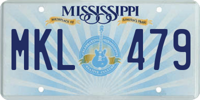 MS license plate MKL479