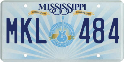 MS license plate MKL484