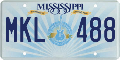 MS license plate MKL488
