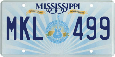 MS license plate MKL499