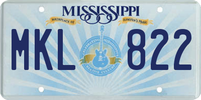MS license plate MKL822