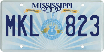 MS license plate MKL823