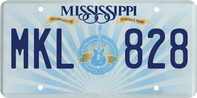MS license plate MKL828