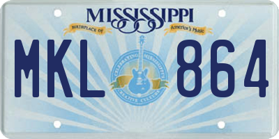MS license plate MKL864