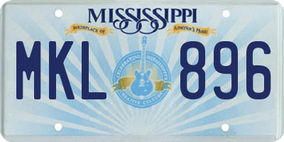 MS license plate MKL896