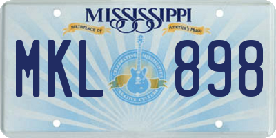 MS license plate MKL898