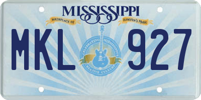 MS license plate MKL927