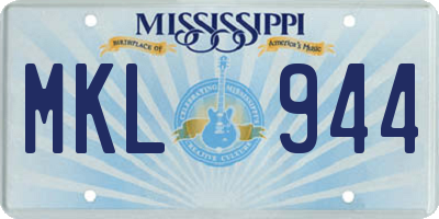 MS license plate MKL944
