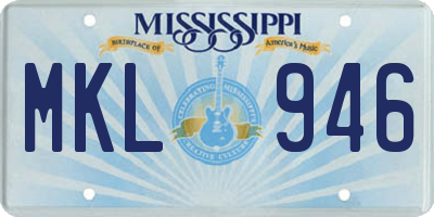 MS license plate MKL946