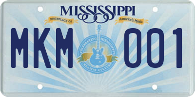 MS license plate MKM001