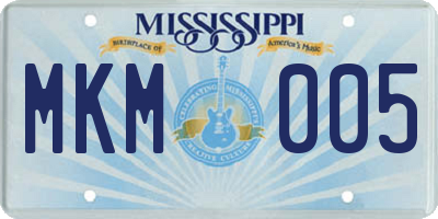 MS license plate MKM005