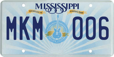MS license plate MKM006