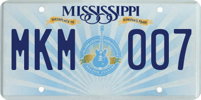 MS license plate MKM007