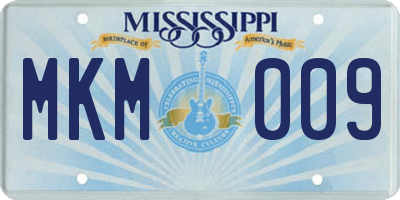 MS license plate MKM009