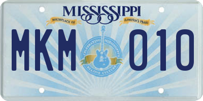MS license plate MKM010
