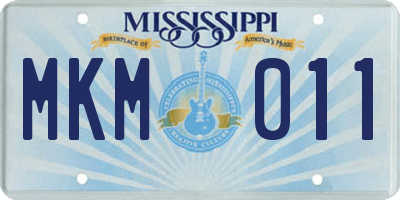 MS license plate MKM011