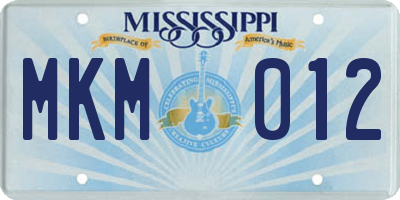 MS license plate MKM012