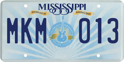MS license plate MKM013