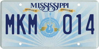MS license plate MKM014