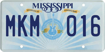 MS license plate MKM016