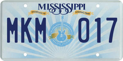 MS license plate MKM017