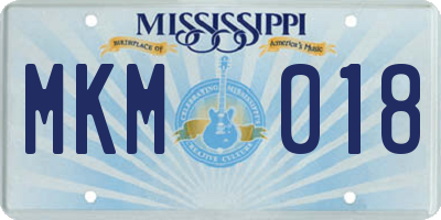 MS license plate MKM018