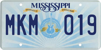 MS license plate MKM019