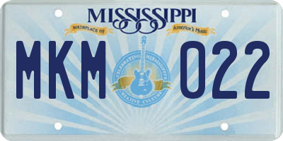 MS license plate MKM022