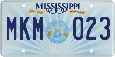MS license plate MKM023