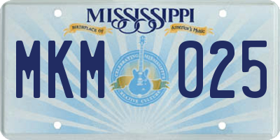 MS license plate MKM025
