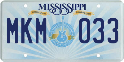 MS license plate MKM033