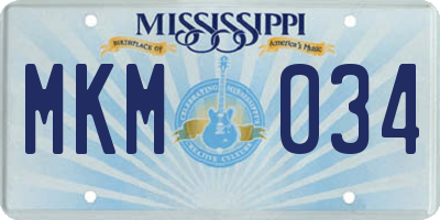 MS license plate MKM034