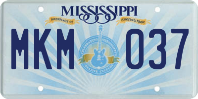 MS license plate MKM037