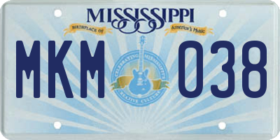 MS license plate MKM038
