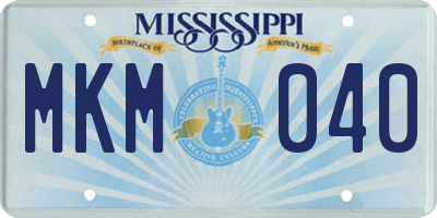 MS license plate MKM040