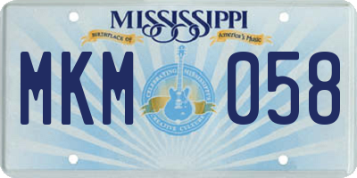 MS license plate MKM058