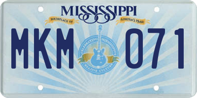 MS license plate MKM071