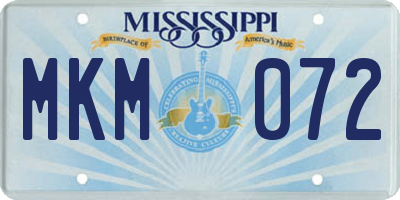 MS license plate MKM072