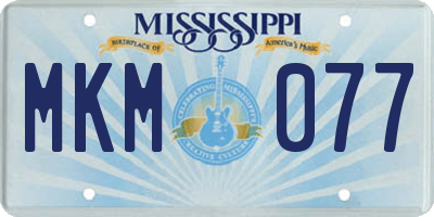MS license plate MKM077