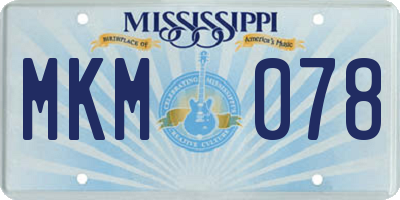 MS license plate MKM078