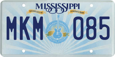 MS license plate MKM085