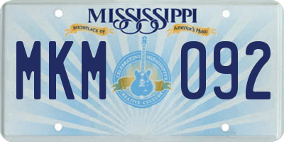 MS license plate MKM092