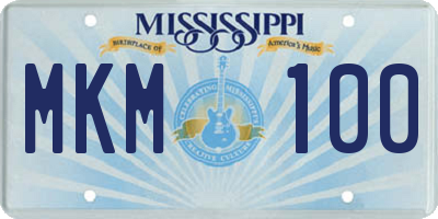 MS license plate MKM100
