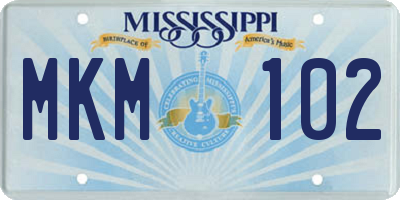 MS license plate MKM102