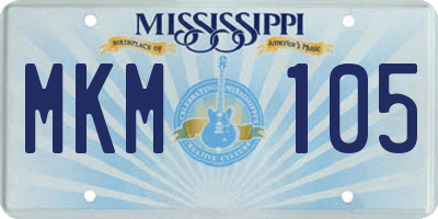 MS license plate MKM105