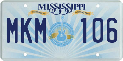 MS license plate MKM106