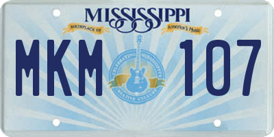 MS license plate MKM107