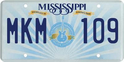MS license plate MKM109
