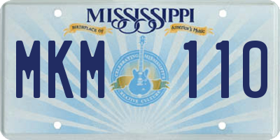MS license plate MKM110
